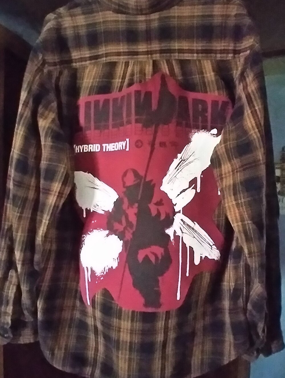 Upcycled Flannel Shirt W/ Custom LINKIN PARK back Patch